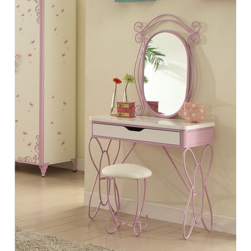 ACME Priya II Vanity Set in White  Light Purple-Boyel Living